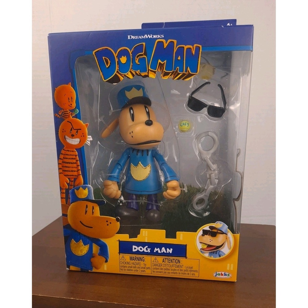 Dog‎ Man 5" Action Figure With Sunglasses & Handcuffs & Tennis Ball DreamWorks